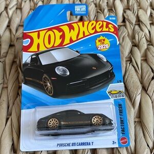 Hot Wheels Porsche 911 Carrera T Black German Sports Car Hotwheels 2026 🆕